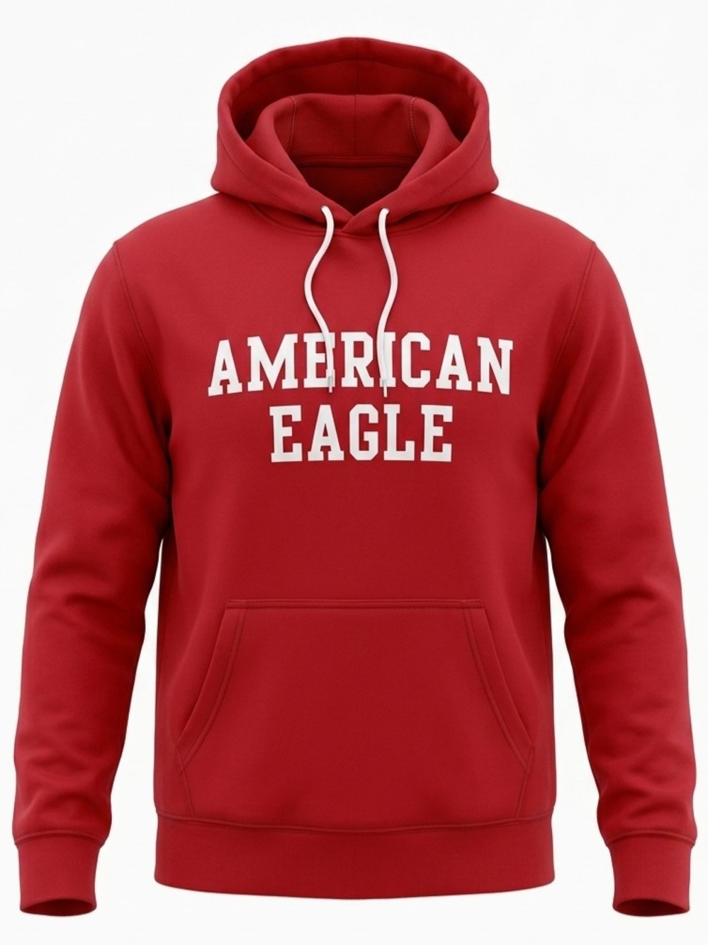American Eagle Outfitters Men's Red Logo Hoodie Atheleisure Casual